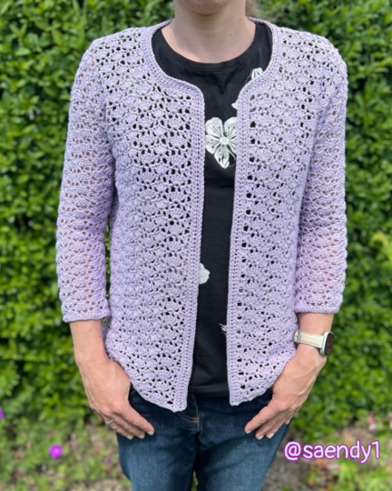 Häkeljacke Anleitung "Lace Muschel Cardigan" häkeln | alle Größen XS- 5XL