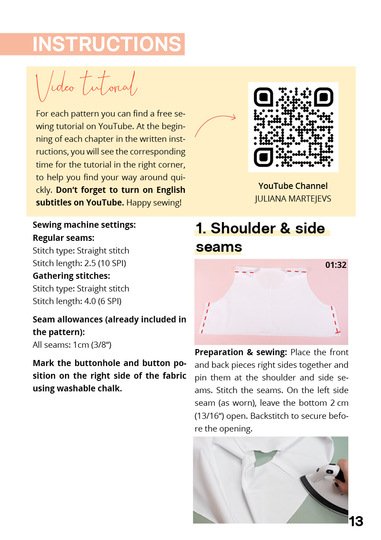 Wrap Blouse Sewing Pattern Ladies XS-XXXL with Peter Pan collar and Puff