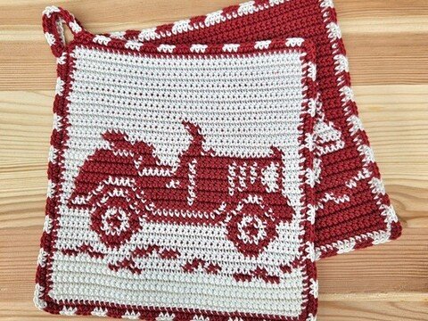 Häkelanleitung Topflappen "Oldtimer"