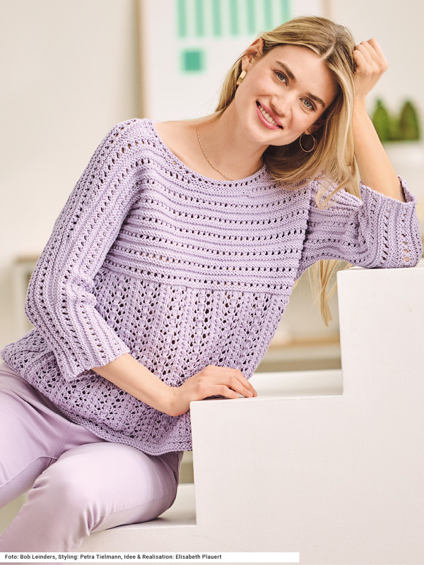 Pullover im Ajourmuster