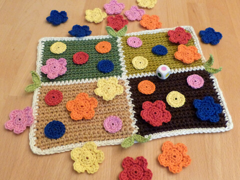 Crochet pattern board game 'My flower garden'