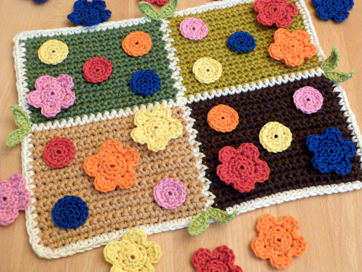 Crochet pattern board game 'My flower garden'