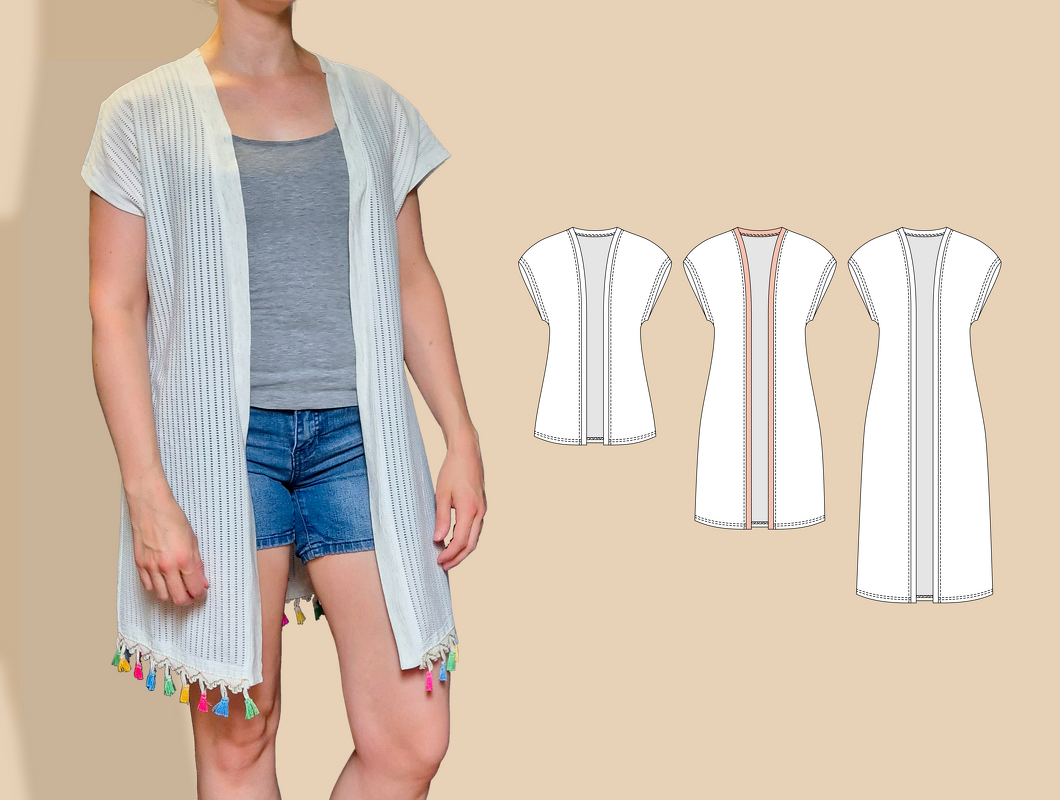 Mia – Offene Weste &amp; ärmelloser Cardigan | 3 Längen | Gr. 34–50