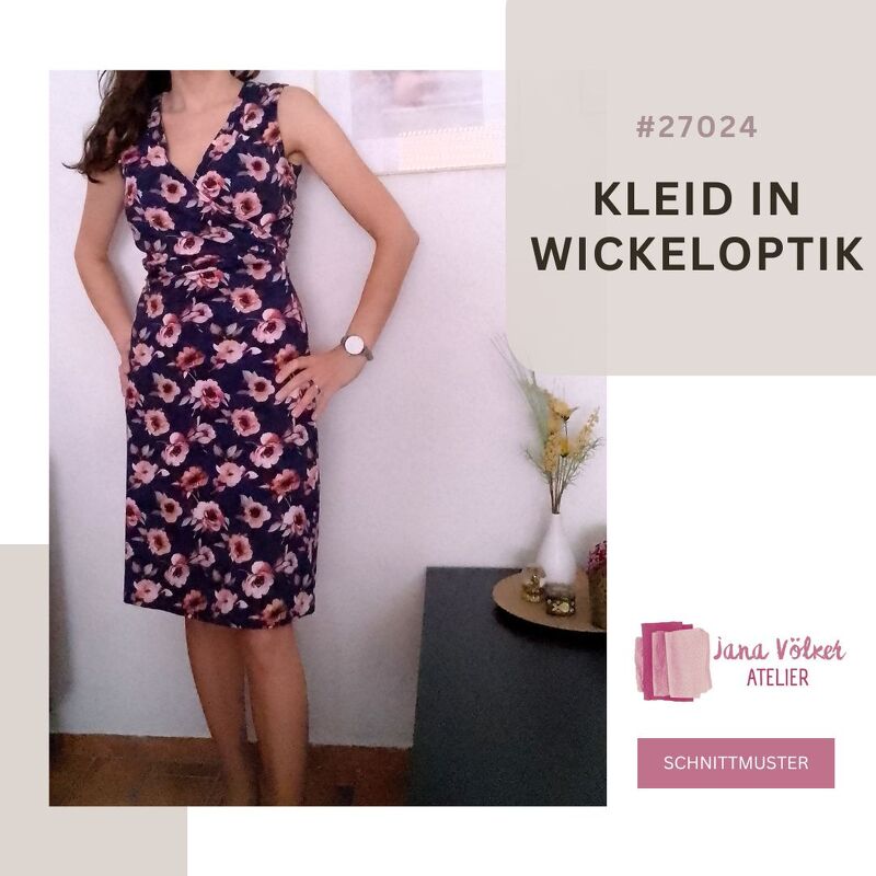 Nähanleitung &amp; Schnittmuster - Kleid in Wickeloptik (Jersey)