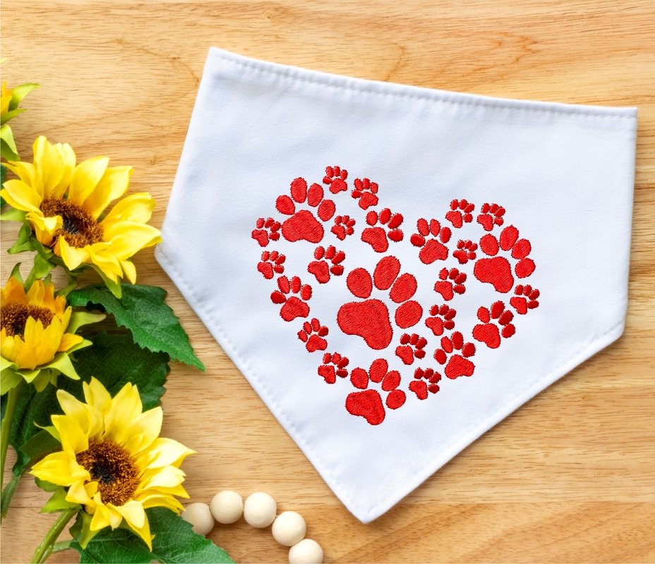 Stickdatei Pfotenherz aus Hundepfoten in 6 Größen, Maschinenstickdatei - Bild 7