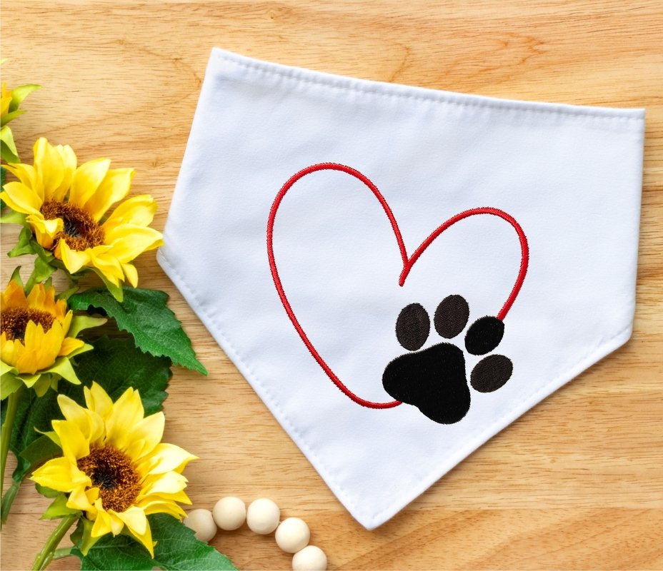 Stickdatei Herz mit Hunde Pfote in 6 Größen, Maschinenstickdatei - Bild 3