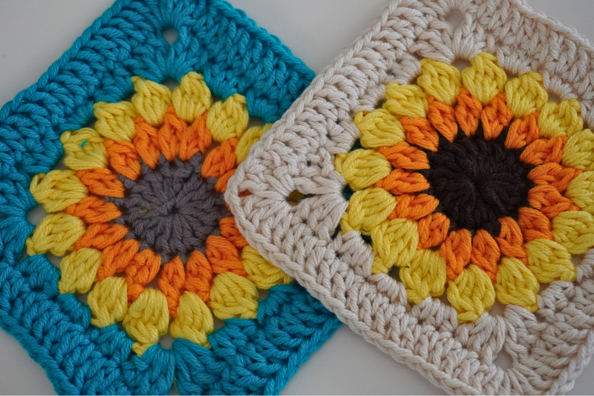 Sonnenblumen Granny Square häkeln - Bild 2