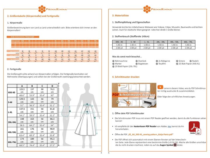 Wickelhose Schnittmuster Katja | Thai Hose nähen | Strandhose | 34-56