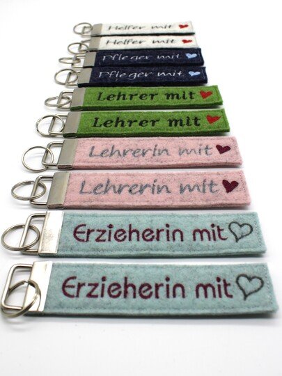 Stickdatei ITH Schlüsselanhänger Lehrer Kollegen Helfer Pfleger Erzieher