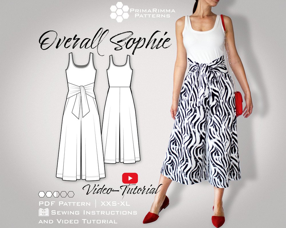 Schnittmuster | Jersey Overall Sophie | Jumpsuit | E-Book | Größen XXS-XL