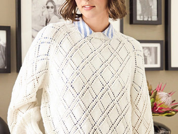 Pulli im Ajour-Rautenmuster