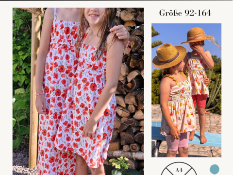 Schnittmuster Tunika, (Maxi)Kleid Easy Bandeau für Mädchen Größe 92-164