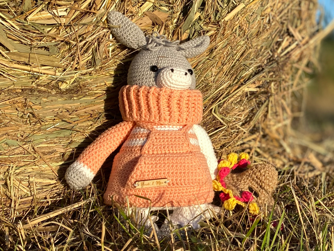 Donatella Donkey Crochet Pattern / Crochet Pattern Donkey with Straw Hat