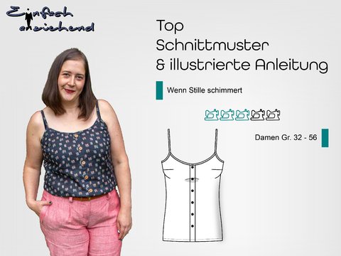 Schnittmuster Top Wenn Stille schimmert Gr. 32 - 56