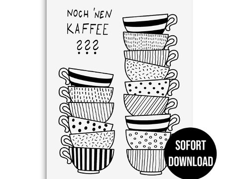 Poster KAFFEETASSEN Poster Küche Geschenk Einzug DOWNLOAD