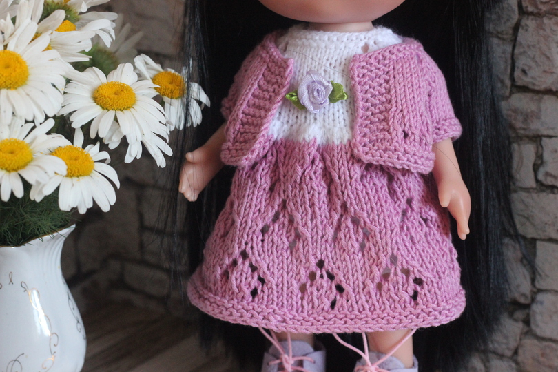 Strickanleitung für Puppenkleid und Bolero