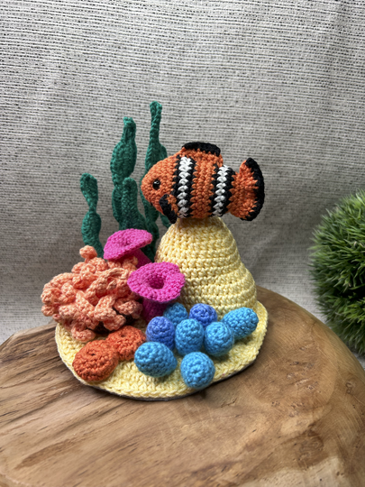 Häkelanleitung Korallenriff mit Clownfisch "Claus", PDF Datei