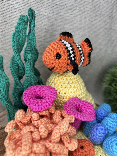 Häkelanleitung Korallenriff mit Clownfisch "Claus", PDF Datei