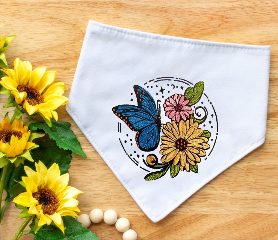 Stickdatei Blumen Schmetterling im Ring in 6 Größen, Maschinenstickdatei - Bild 5