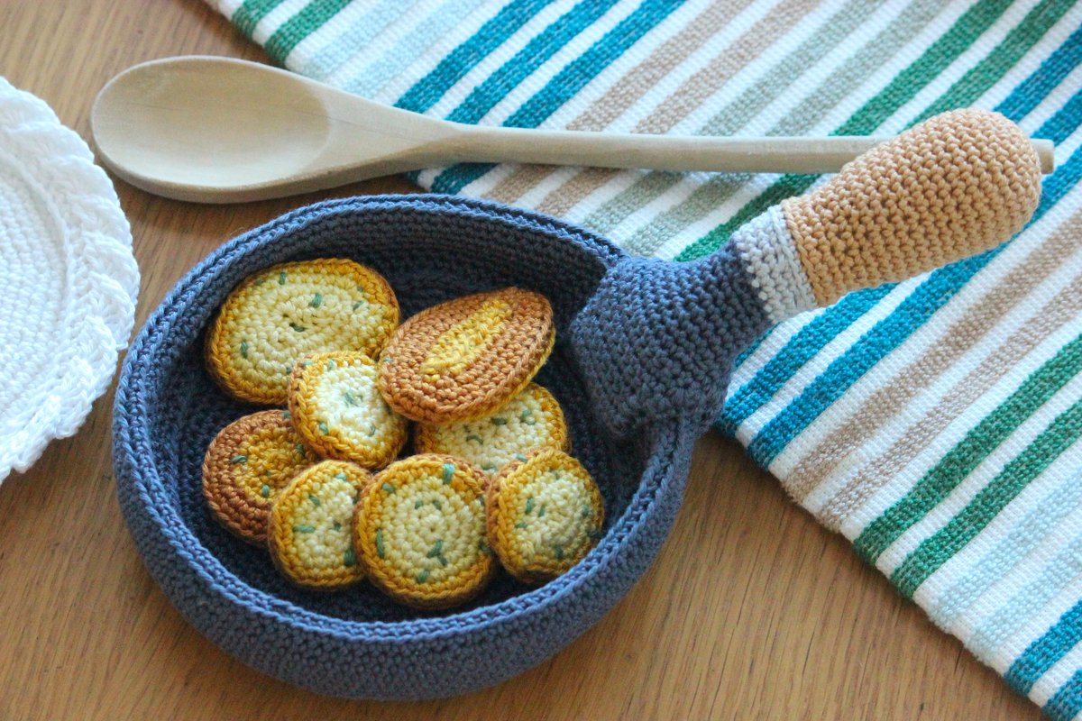 Häkelanleitung "Menü - Bratkartoffeln in der Pfanne"