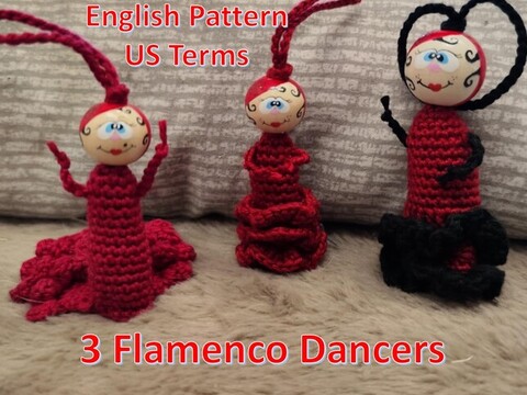 3 variants flamenco dancer worry worm lucky charm english US terms