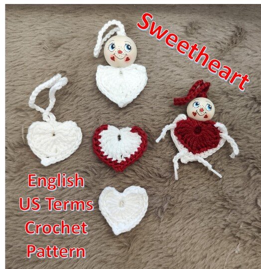 Sweetheart Crochet Pattern Worry Worm english US terms