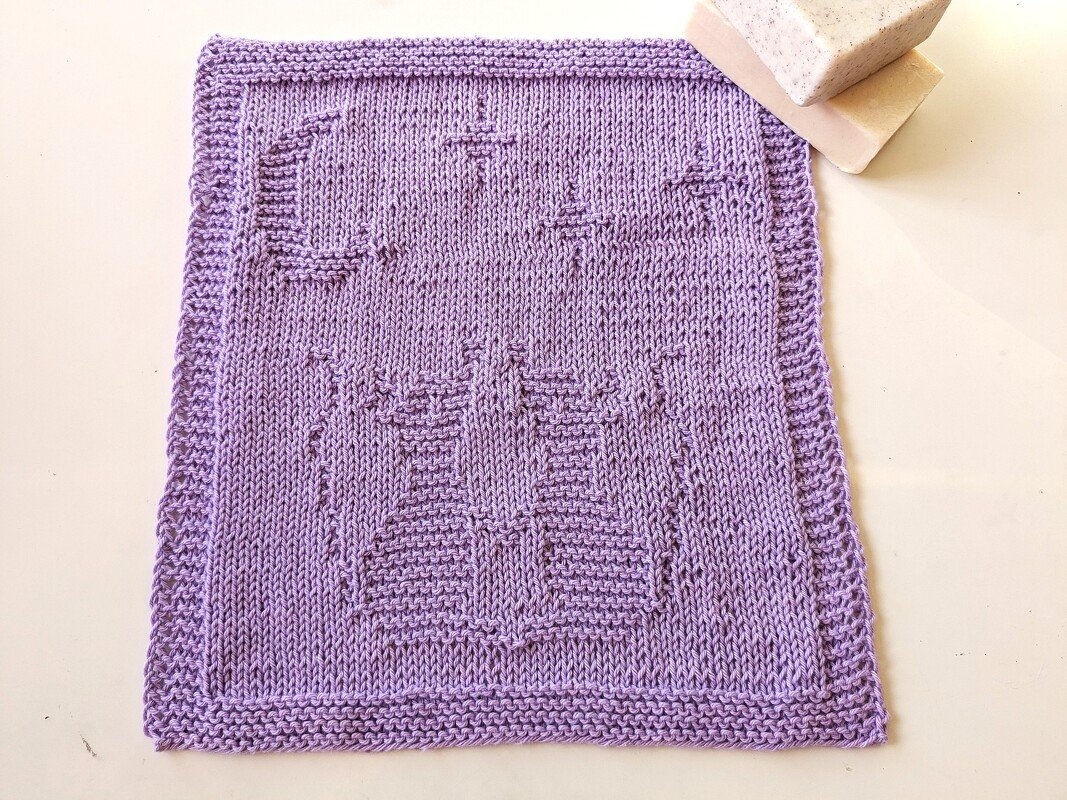 Knitting pattern washcloth / dishcloth "Cuddly Mice" - easy