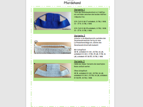 Fliegenmütze Schopvariante 1, 2 und 3