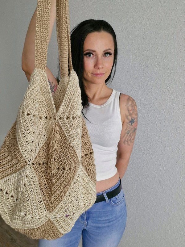 Häkelanleitung Sommertasche aus Granny Squares gehäkelt - Bild 3