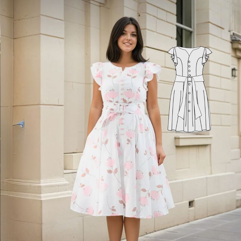 Kleid Monika Gr. 34-54 Schnittmuster