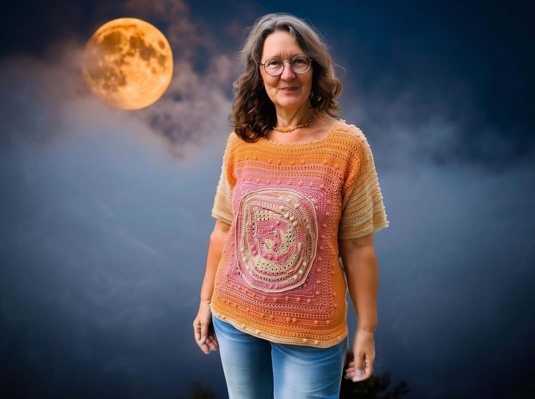 Frauhohmanns Würfelpulli No. 6: "VollMond oder "ErdbeerMond" - ein CAL - Bild 9