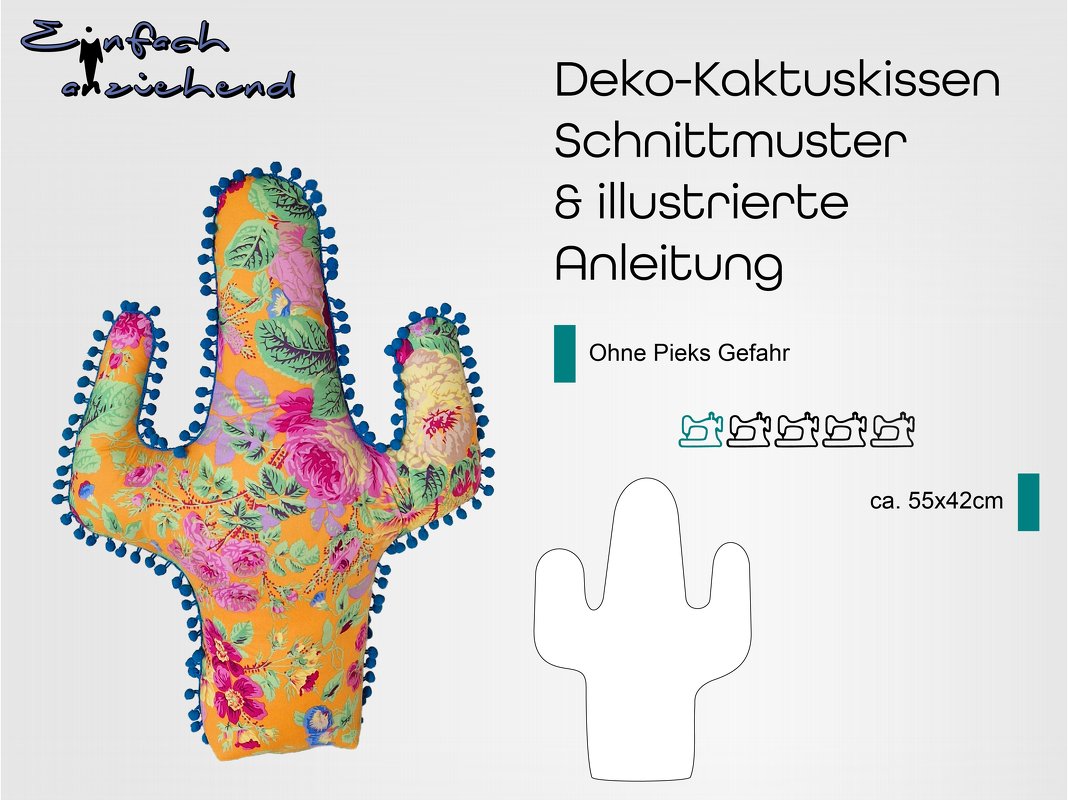Schnittmuster Dekokissen Kaktus