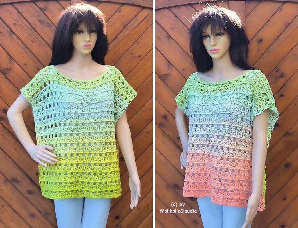 Häkelanleitung Poncho oder Shirt "Karibik" - Bild 4