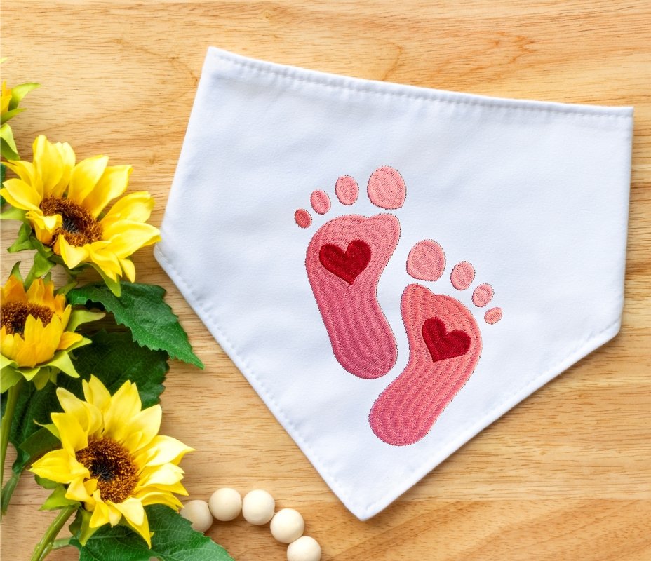 Stickdatei Baby Füßchen in 6 Größen, Maschinenstickdatei - Bild 2