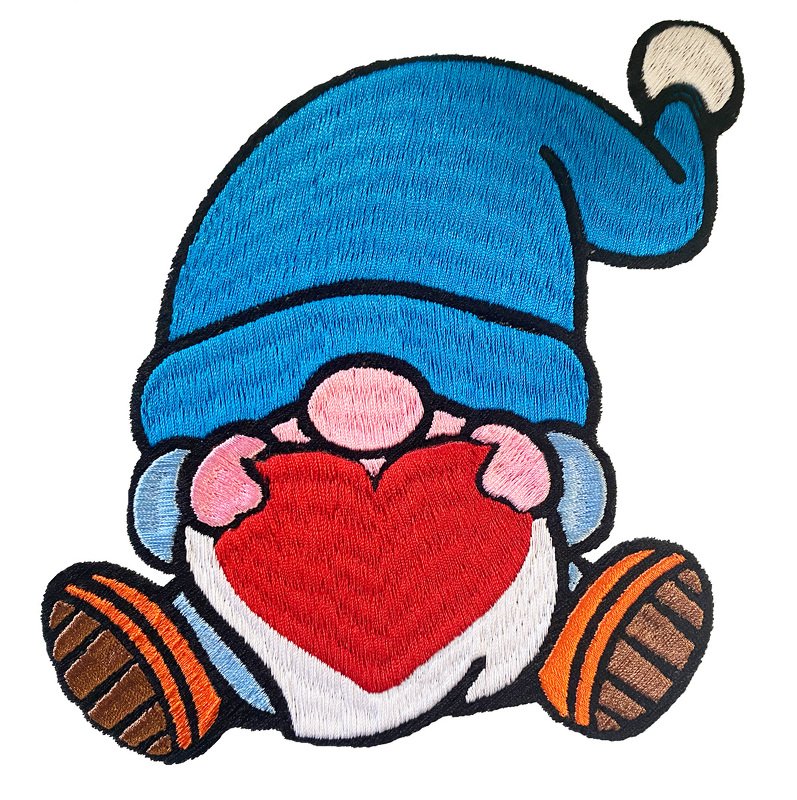 Stickdatei Gnom mit Herz in 6 Größen, Maschinenstickdatei - Bild 5