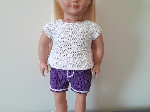 Häkelanleitung Shorts / Kurze Hose / Hose für 45 cm große Puppe