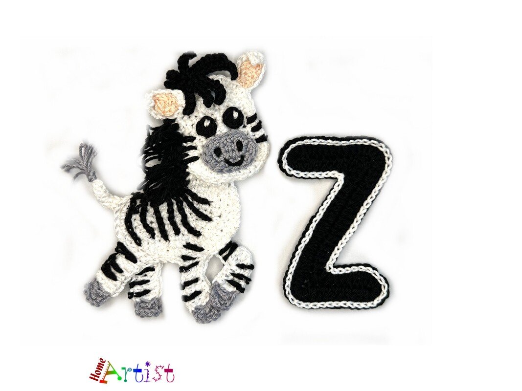 Crochet Animal Alphabet Z Zebra - Image 2