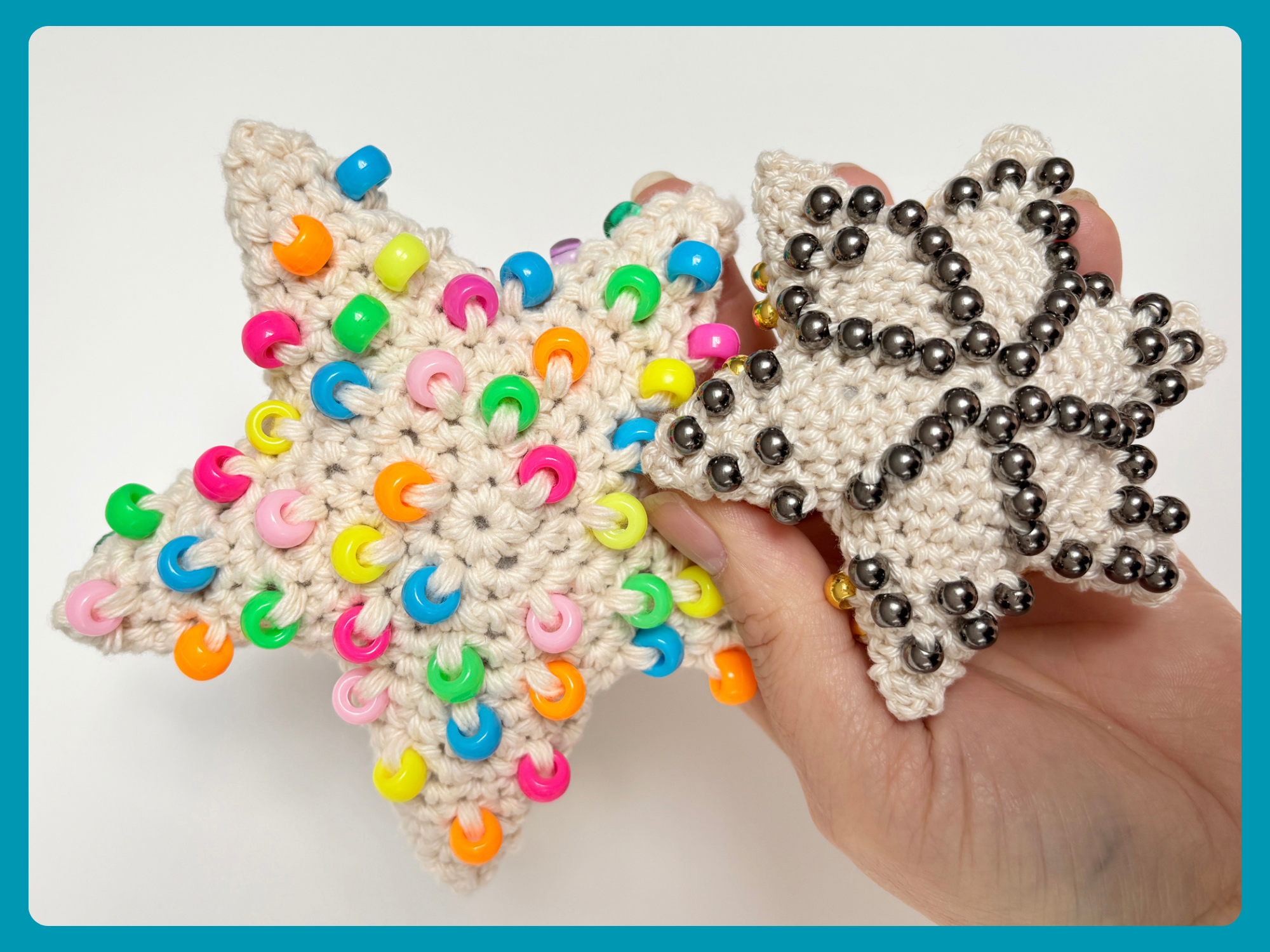 Beaded Crochet Fidget Pattern, Star crochet pattern, Fidget Toy, No Sew