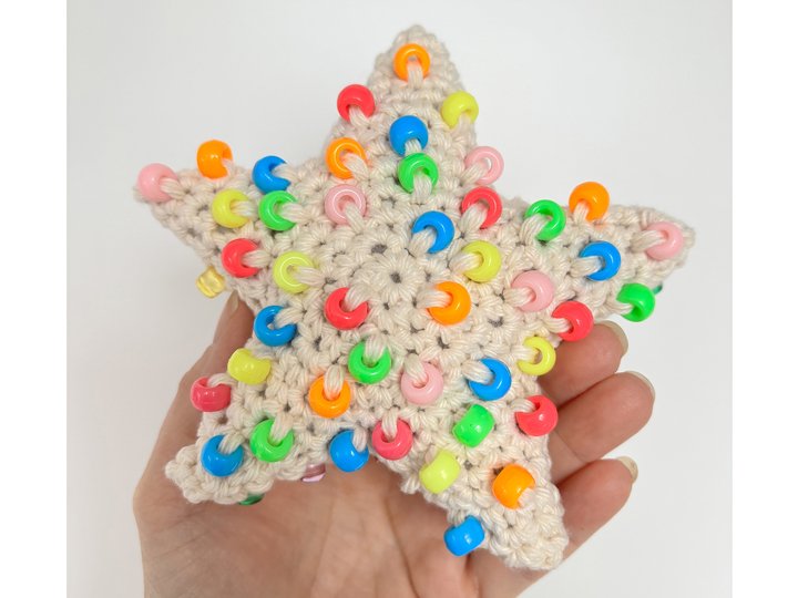 Beaded Crochet Fidget Pattern, Star crochet pattern, Fidget Toy, No Sew