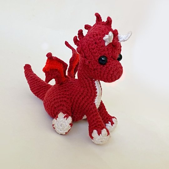 Drache. Ohne Nähen. Häkelanleitung. Schwierigkeitsgrad - Fortgeschritten