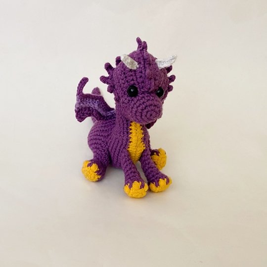 Baby Dragon. No Sew crochet pattern. Intermediate