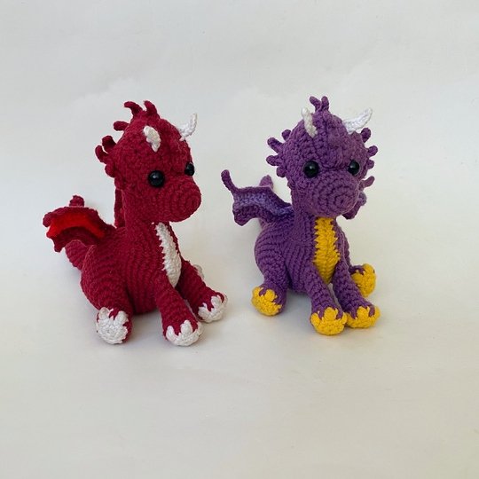 Baby Dragon. No Sew crochet pattern. Intermediate
