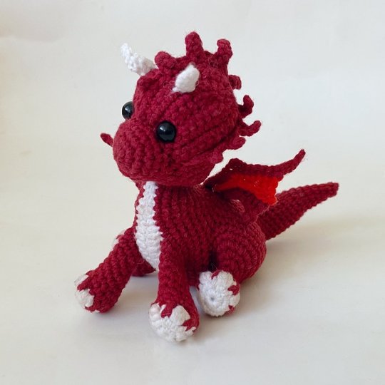 Drache. Ohne Nähen. Häkelanleitung. Schwierigkeitsgrad - Fortgeschritten