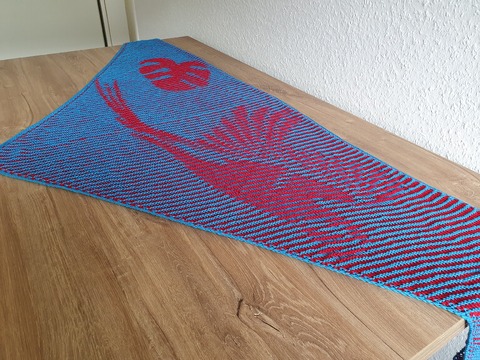Macaw, Shadow Knitting, Illusion Knitting, Motif Shawl