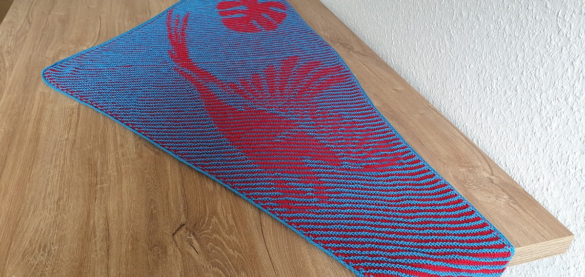 Macaw, Shadow Knitting, Illusion Knitting, Motif Shawl