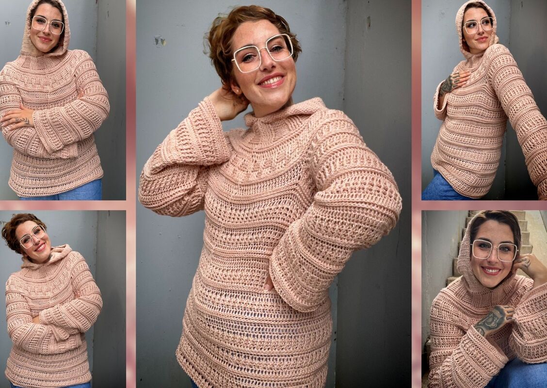 Häkelanleitung Hoodie "ROSEGOLD"