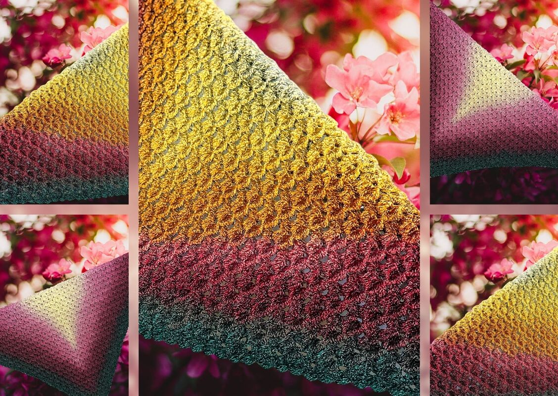 Häkelanleitung Dreieckstuch "BLUMENHÜPFER"