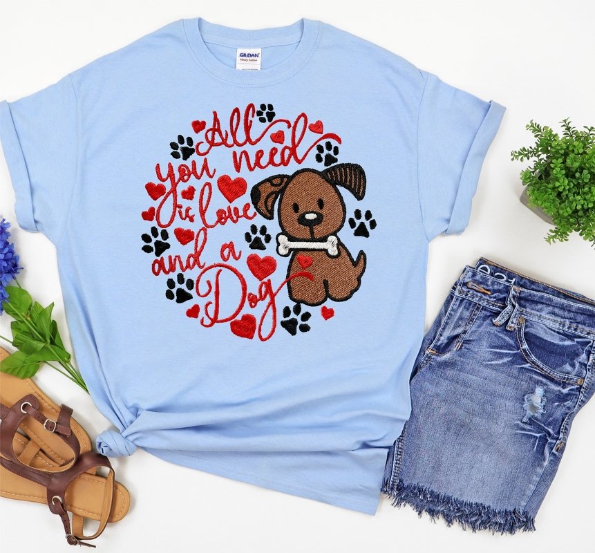 Stickdatei All you need is an dog in 5 Größen, Maschinenstickdatei - Bild 4