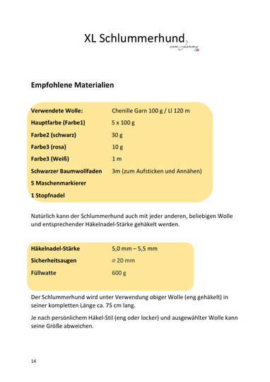 Häkelanleitung XL Schlummerhund