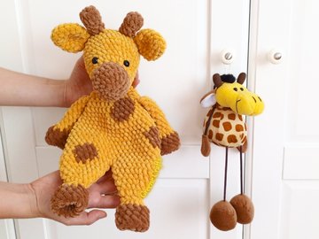 Giraffe Lovey - Low Sew Crochet Pattern - 2 Versions: Simple and Spotted